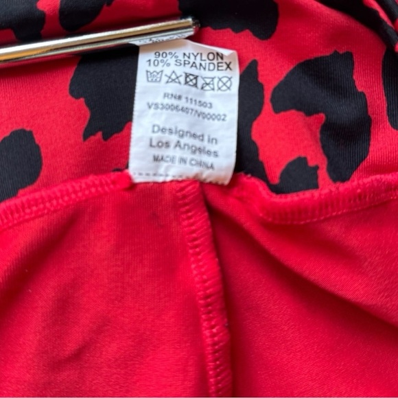 LICI FIT Red Leopard Print High Waist Biker Shorts – Size M - Picture 8 of 12